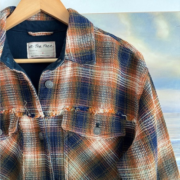 Free People Anneli Plaid Shirt Jacket Shacket Size Small - Picture 5 of 14